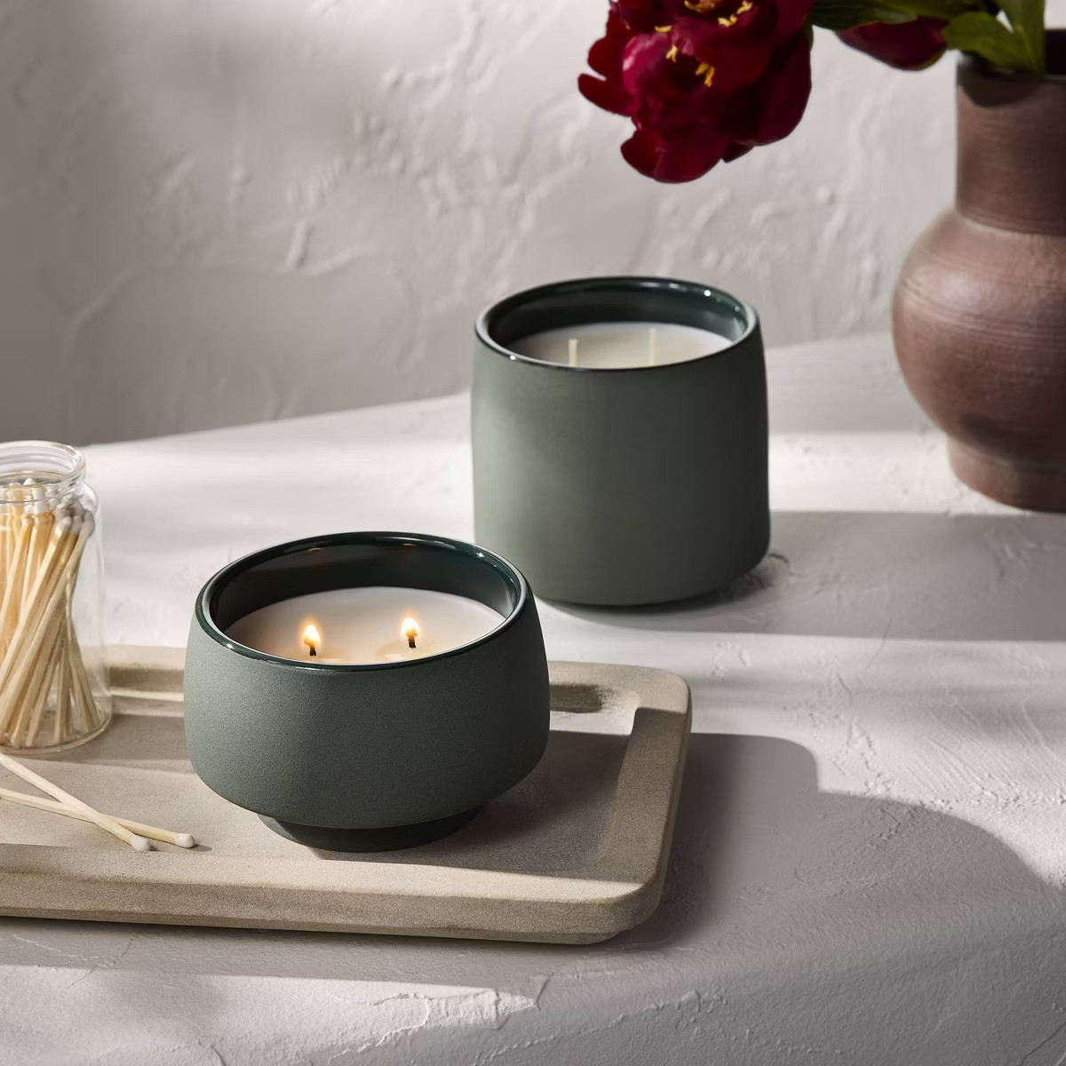 2 Wick Ceramic Jar Candle with Lid Revive - Casaluna™ | Target