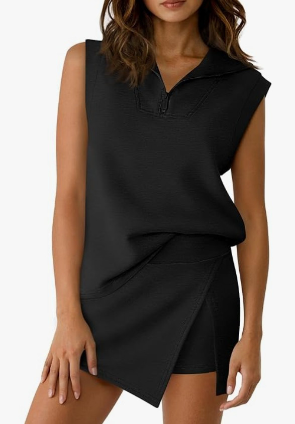 🎾 THE MATCHING SET EVERYONE IS WEARING THIS SUMMER 🎾 If you're looking for the perfect combination of sporty, cute, and comfortable, this Fisoew 2-Piece Skirt Set is a must-have! Featuring a sleeveless half-zip top and matching athletic skort, this outfit is perfect for tennis, pickleball, travel days, errands, coffee runs, and casual weekends. ✨ Sleeveless half-zip top ✨ Flattering athletic skort ✨ Lightweight & comfortable ✨ Sporty-chic style ✨ Perfect for travel and everyday wear ✨ Looks put together with zero effort Whether you're headed to the court, the airport, brunch with friends, or simply running errands, this matching set gives you that effortlessly stylish "off-duty" look everyone loves. 💕 Why shoppers love it: ✔️ Outfit is already coordinated ✔️ Comfortable enough for all-day wear ✔️ Great for active and casual days ✔️ Trendy athleisure style ✔️ Perfect for vacations and summer adventures #AthleisureStyle #TennisOutfit #MatchingSet #SkortStyle #SportyChic #TravelOutfit #SummerFashion #PickleballStyle #LTKFashion #AmazonFashion

 

 #LTKActive #LTKSaleAlert #LTKTravel
