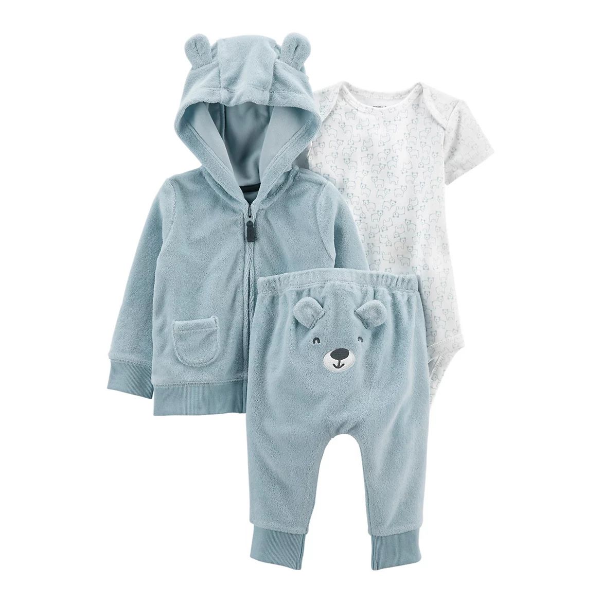 Baby Boy Carter's 3-Piece Bear Jacket, Bodysuit & Pants Set | Kohl's