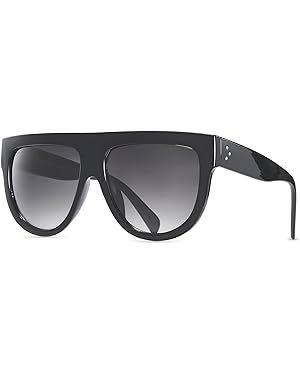 Women's Oversized Flat Top Fashion Sunglasses Trendy Big Square Designer Retro Sun Glasses Shades | Amazon (US)