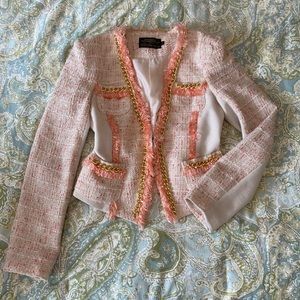Designer inspired tweed peach and cream blazer | Poshmark
