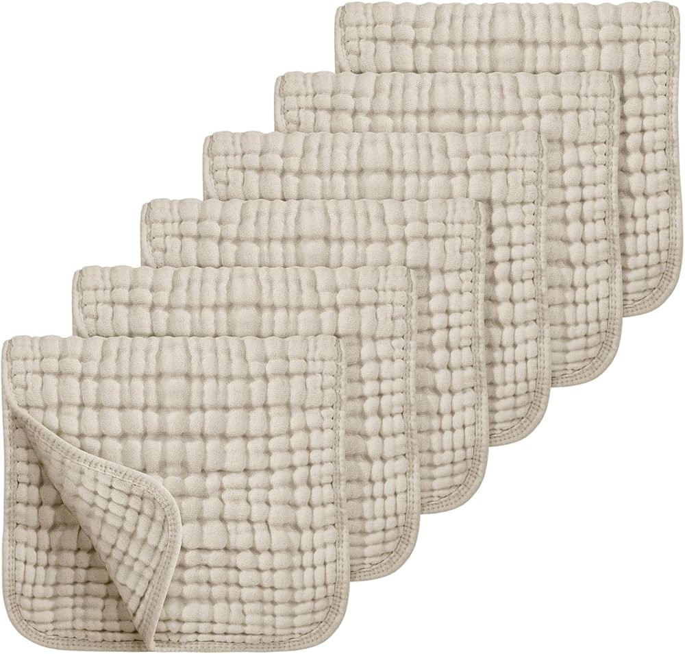 Looxii Muslin Burp Cloths 6 Pack 100% Cotton Muslin Cloths Large 20''x10'' Extra Soft Absorbent B... | Amazon (CA)