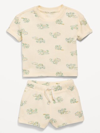 Printed Waffle-Knit Top and Shorts Set for Baby | Old Navy (CA)