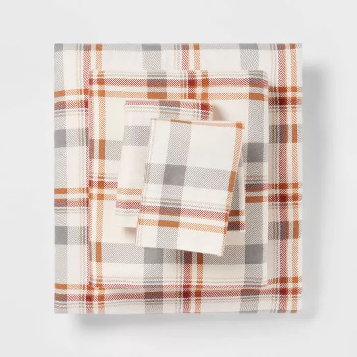 Fall Flannel Patterned Sheet Set - Threshold™ | Target
