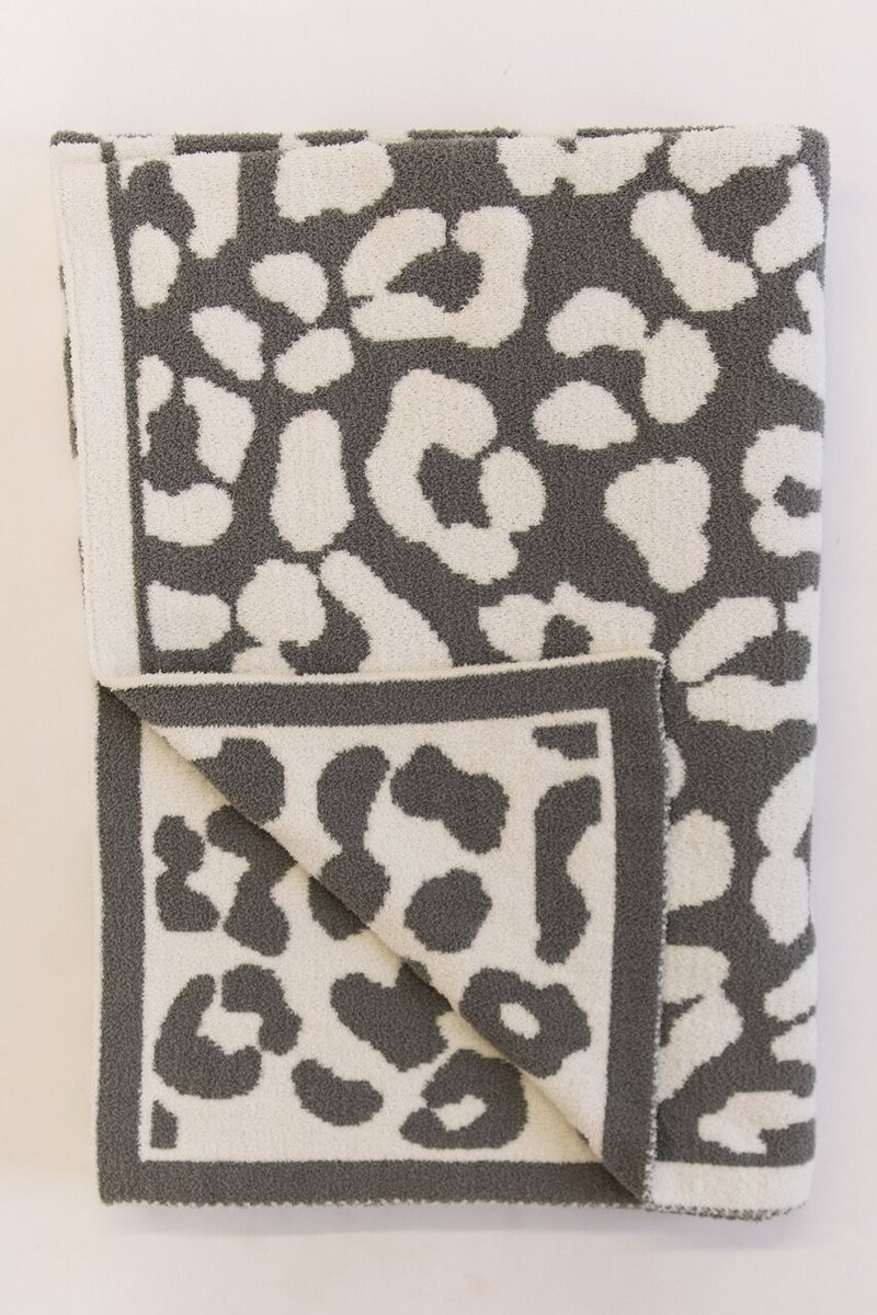 Keep You Warm Blanket Grey Animal Print | The Pink Lily Boutique