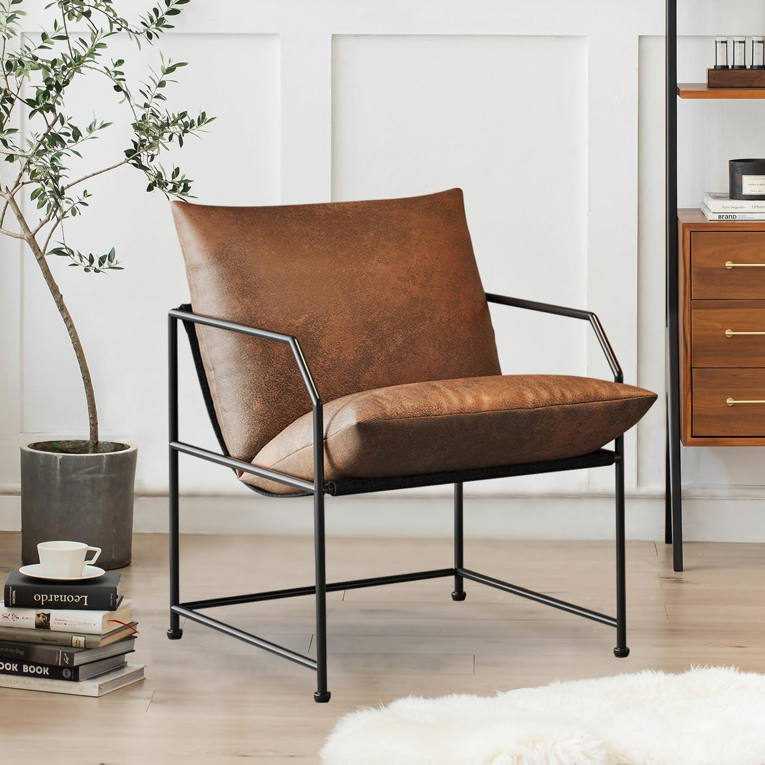 Accent Chair Living Room Chairs Comfy Reading Chair for Bedroom Upholstered Lounge Chair Mid Cent... | Amazon (US)