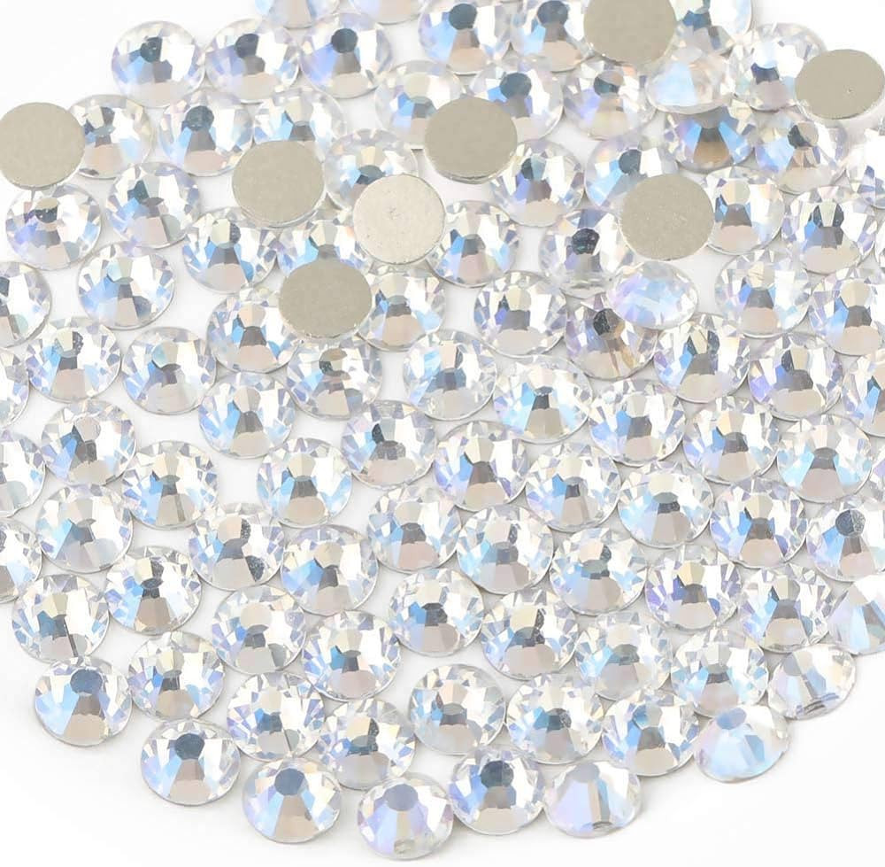 beadsland Flat Back Crystal Rhinestones Round Gems, Blue Moonlight (6.4-6.6mm) SS30/288pcs | Amazon (US)