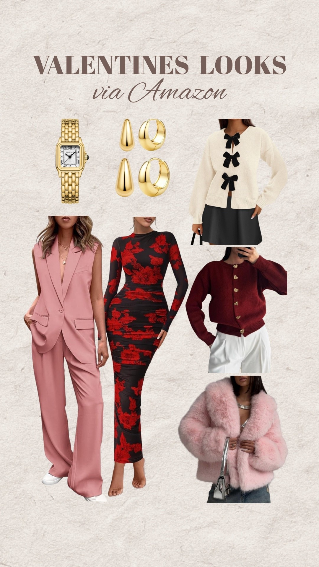 Valentine’s looks but make it Amazon chic 💌✨ From flirty bows to bold red florals and cozy pink glam… these outfits are giving main character energy for date night, Galentine’s, or just being cute for yourself 💕🥂 Which one are you wearing?!

#ValentinesLooks
#AmazonFinds
#LTKFinds
#LTKStyle
#AmazonFashion
#ValentinesOutfit
#DateNightOutfit
#GalentinesDay
#RomanticStyle
#FeminineStyle
#ChicOutfits
#AffordableFashion
#WinterOutfits
#PinkOutfit
#RedDressMoment
#BowDetail
#CozyChic
#FashionInspo
#OutfitIdeas
#StyleOnABudget