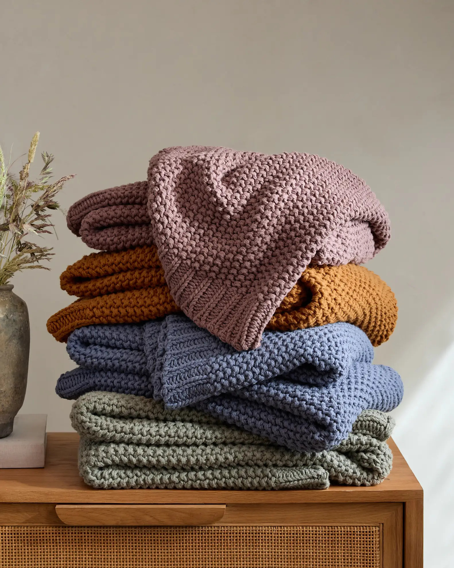 Cotton Fisherman Throw in Fig | Quince