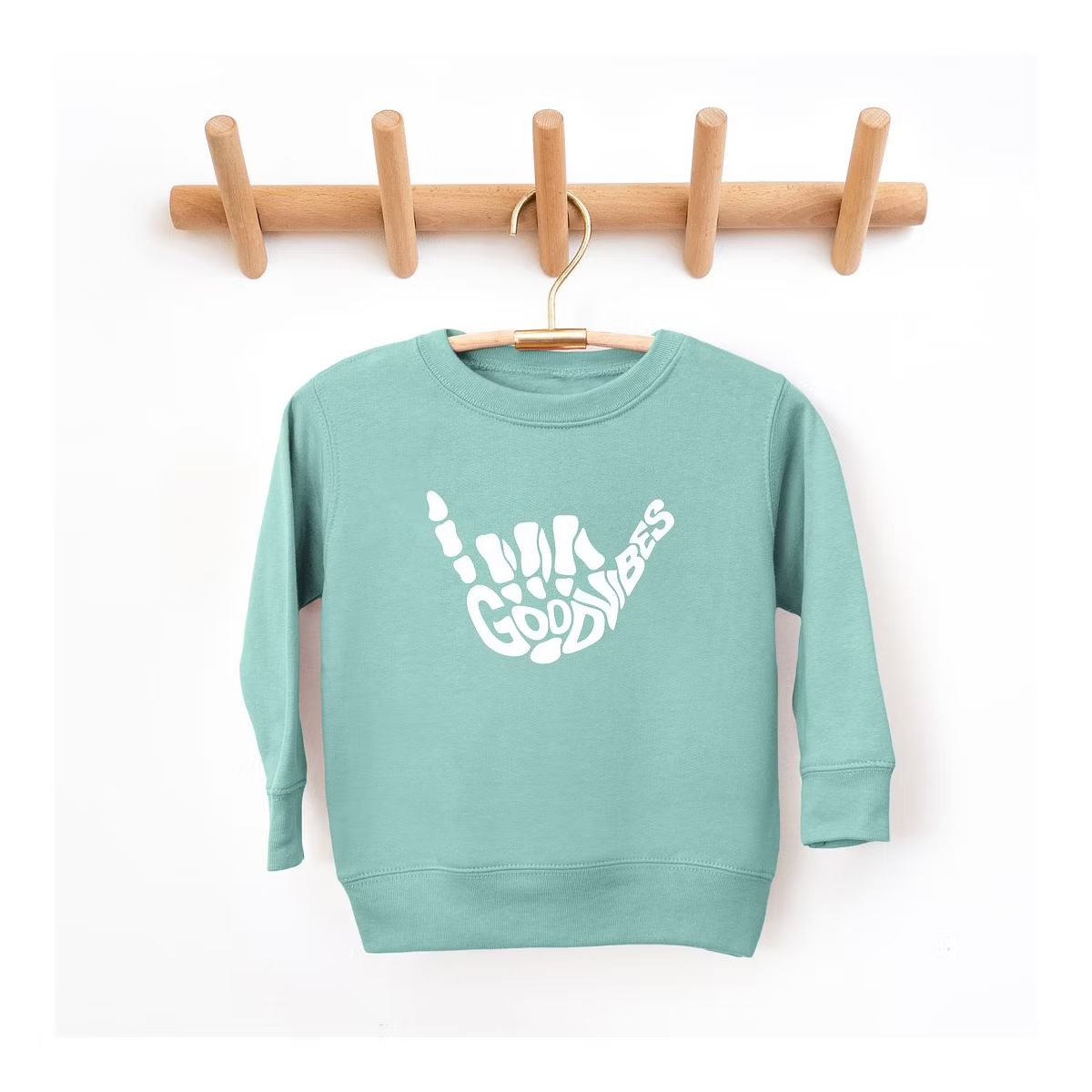 The Juniper Shop Good Vibes Skeleton Toddler Graphic Sweatshirt - 2T - Seafoam | Target