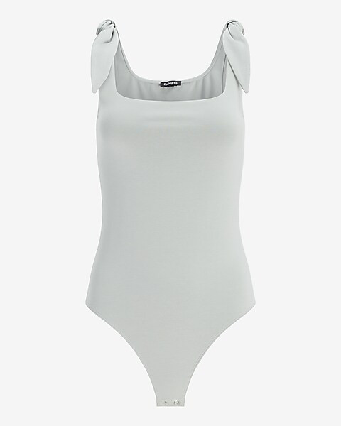 Tie Strap Square Neck Thong Bodysuit | Express
