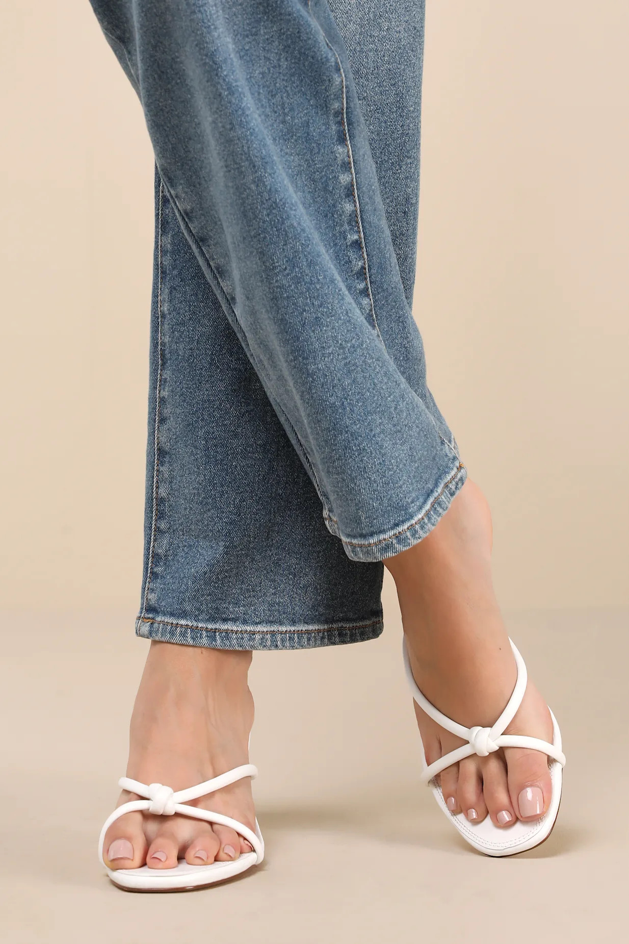 Victoire White Knotted Strappy High Heel Slide Sandals | Lulus