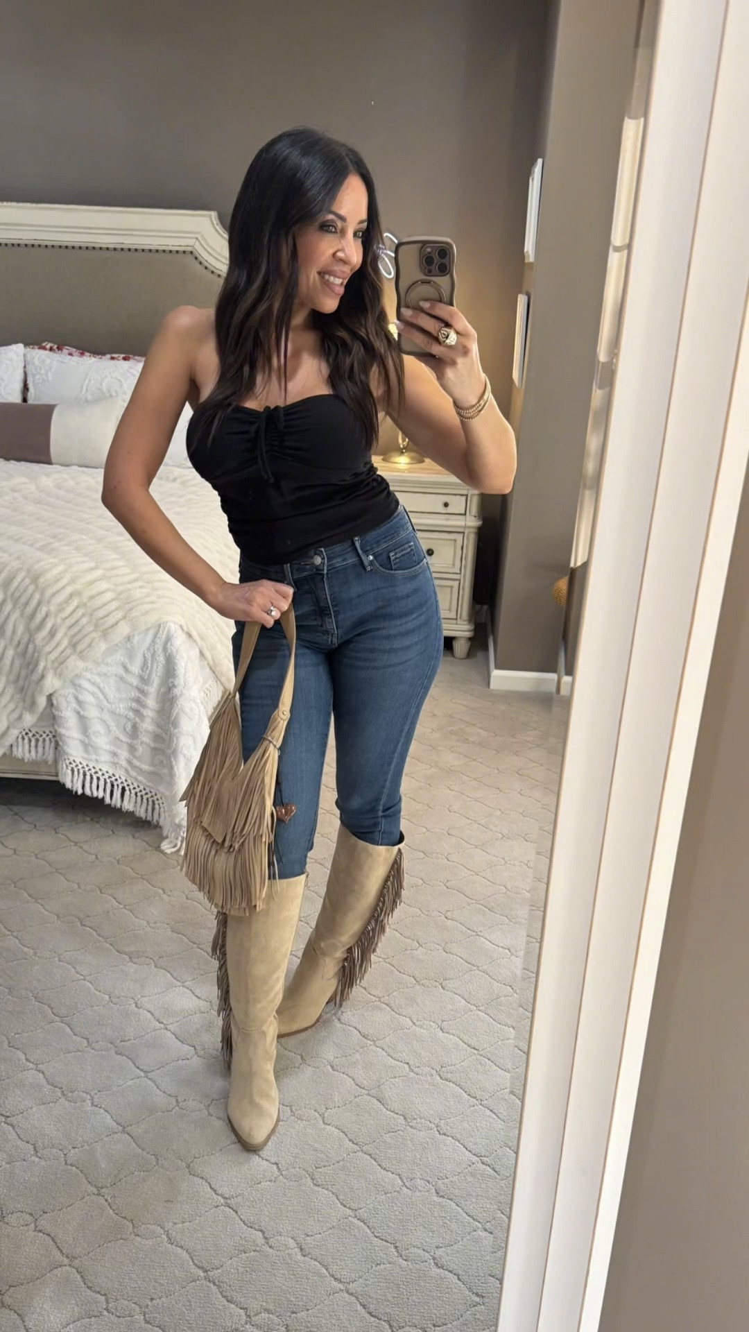 Yes, you can tuck these into your favorite tall boots! 😉👢
Styling these $28 Walmart jeans my way! Whether you're rocking cute platform sandals for the day or gearing up for a country concert, this pair is incredibly versatile.
#LifeInStyleByLiz #WalmartFashion #StyledMyWay #Over50Style #CountryConcertOutfit