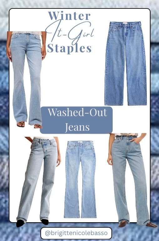 Washed-out jeans are a winter It-Girl essential—the perfect blend of effortless and elevated. Light-wash denim pairs beautifully with chunky knits, long coats, Uggs, and clean-girl basics, making them a go-to for everyday winter outfits. From straight-leg to wide-leg and classic high-rise silhouettes, these soft, vintage-inspired washes create that relaxed, cool-girl look while still feeling polished. A must-have winter staple for building chic, neutral outfits.

#LTKgrwm #LTKGiftGuide #LTKootd