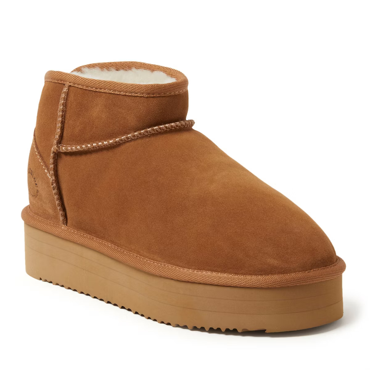 Dearfoams Women's Kingston Genuine Shearling Platform Bootie | Target