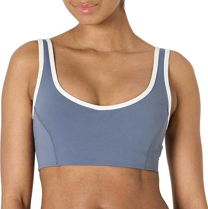 Amazon Essentials Women's Active FormFlex Buttery Soft Light Support V-Neck Sports Bra with Contr... | Amazon (US)
