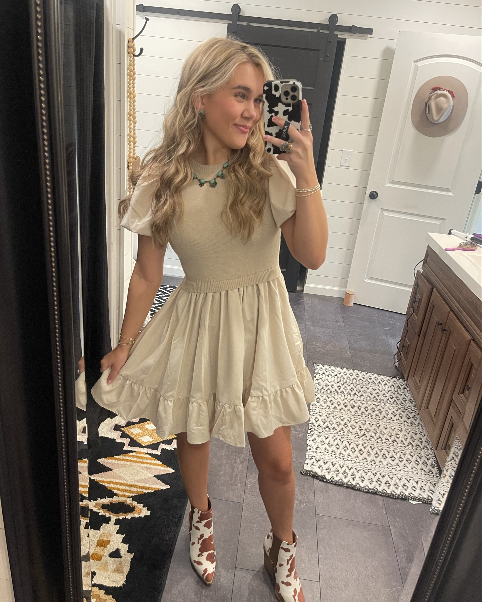 Dress : Josie’s Boutique 
Jewelry: Nazhoni Traders LLC 
linked items similar 🤠
