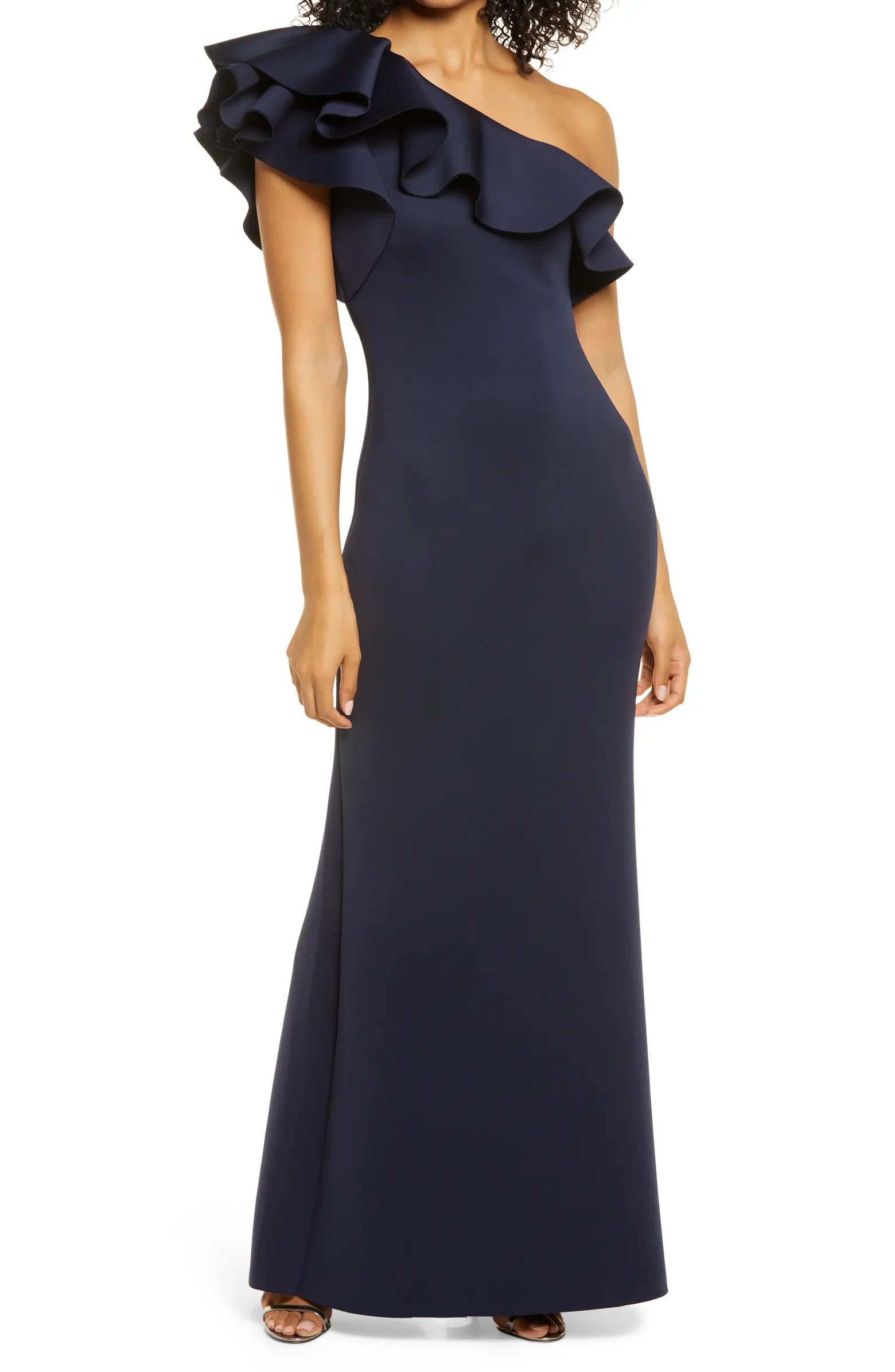 Ruffle One Shoulder Bodycon Gown | Nordstrom