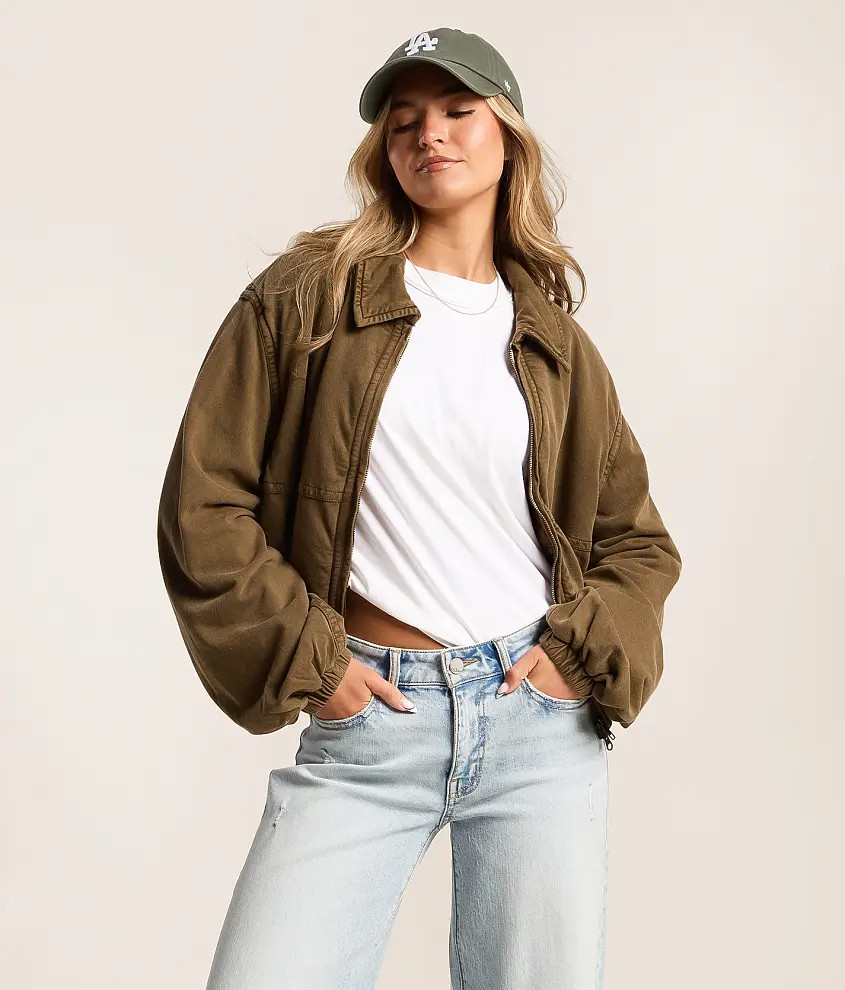 Large Olive Green Birdie Washed Jacket | Buckle