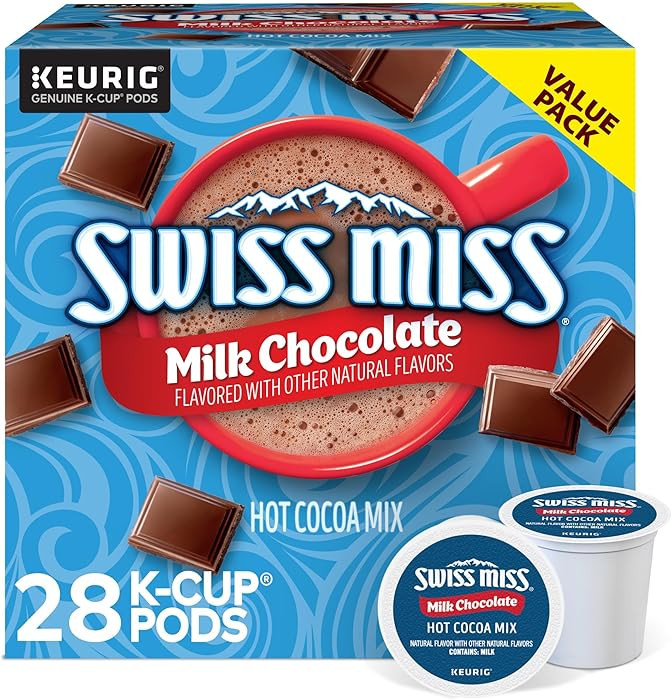 Swiss Miss Milk Chocolate Hot Cocoa Keurig Single-Serve K Cup Pods, 28 Count | Amazon (US)