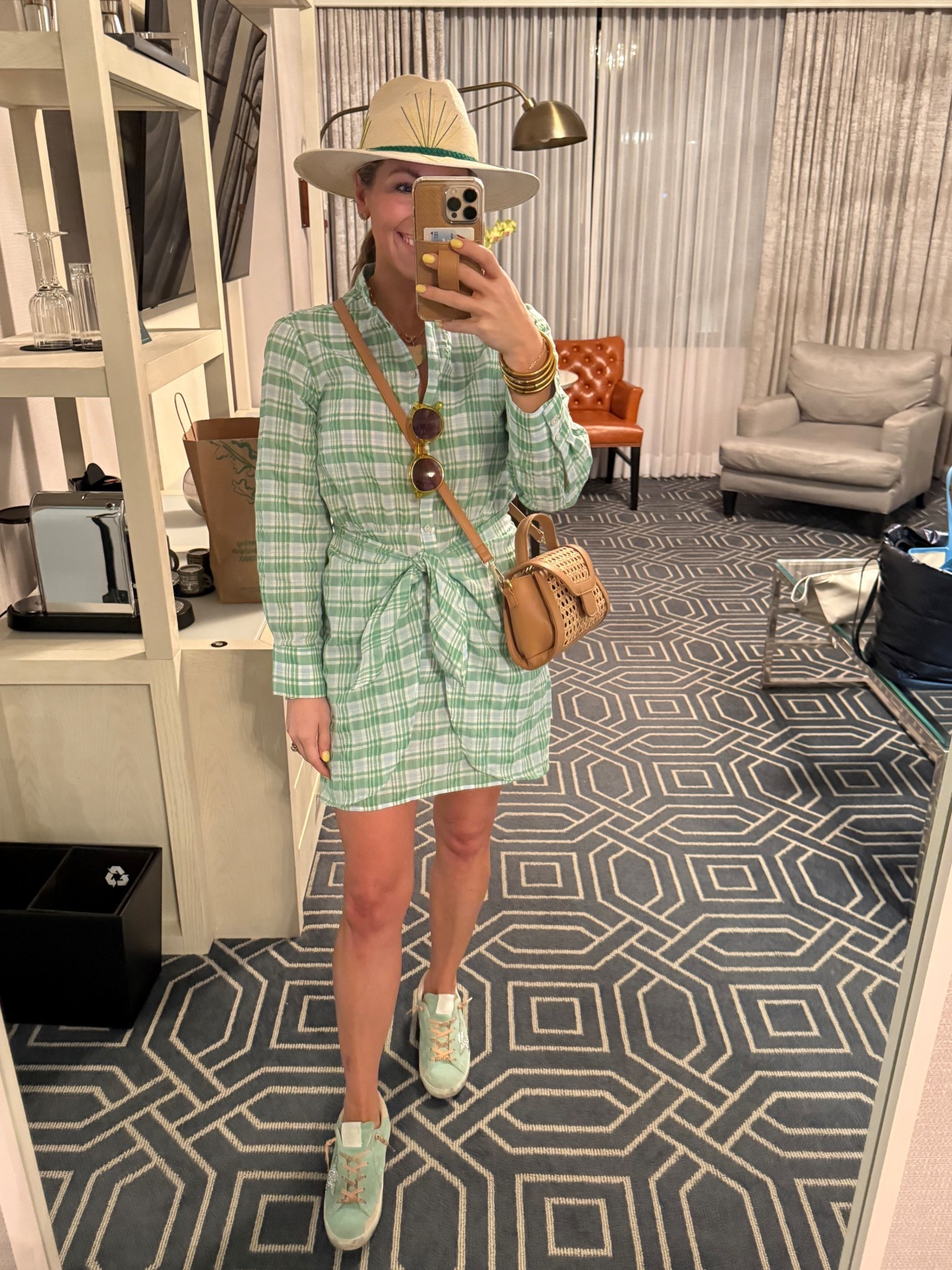 Masters outfit! Dress is mango and it’s sold out the website- but found it in stock on Nordstrom in very limited sizes. Wearing size small 
Shoes- old golden goose
Sunnies- Target
Bag-dolce vita
Hat- tipsy threads (he’s on insta can’t link) 

#LTKPetite #LTKFindsUnder100 #LTKTravel