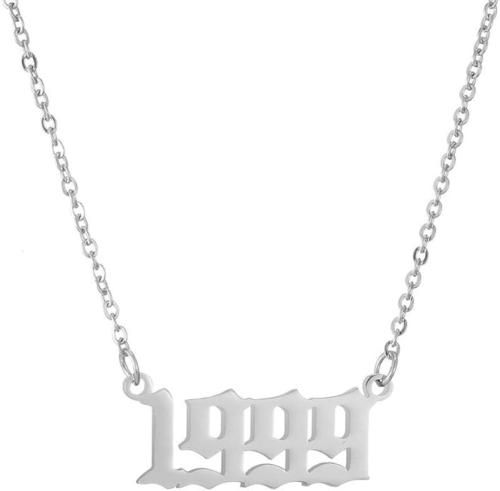 SKQIR Birth Years Necklace,Initial Year Number Pendant Necklace Birthday Gift Charm Friendship Ol... | Amazon (US)