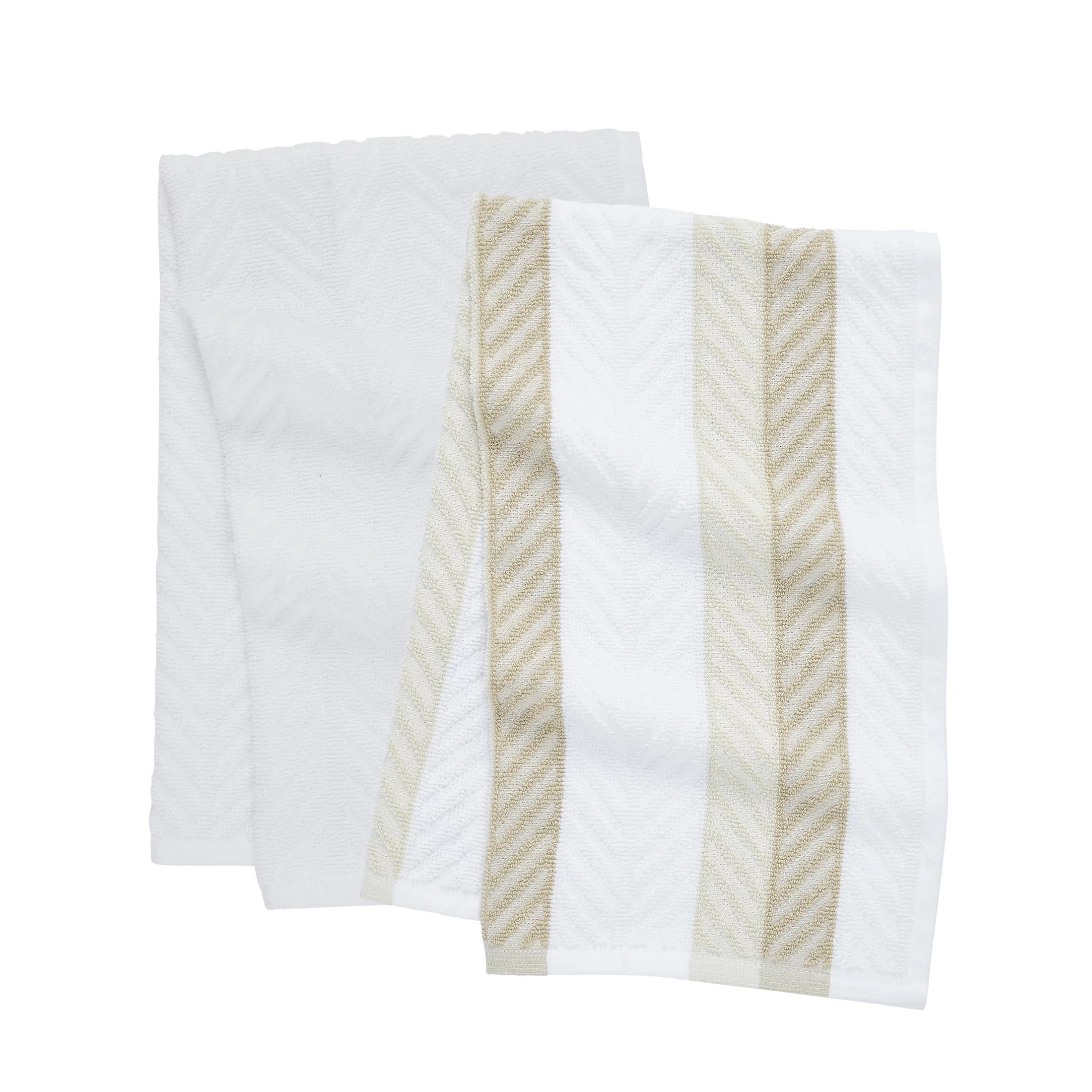 My Texas House Stripe 16" x 28" Cotton Terry Kitchen Towels, 2 Pieces, Beige - Walmart.com | Walmart (US)