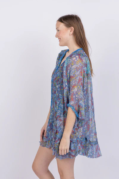 Poupette St Barth Poncho Nava S Ck in Blue Tulip | CoatTails LLC