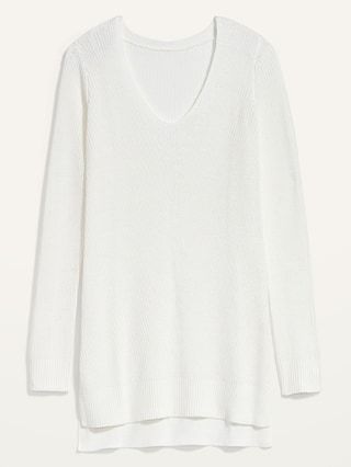 Textured V-Neck Sweater Tunic for Women | Old Navy (US)