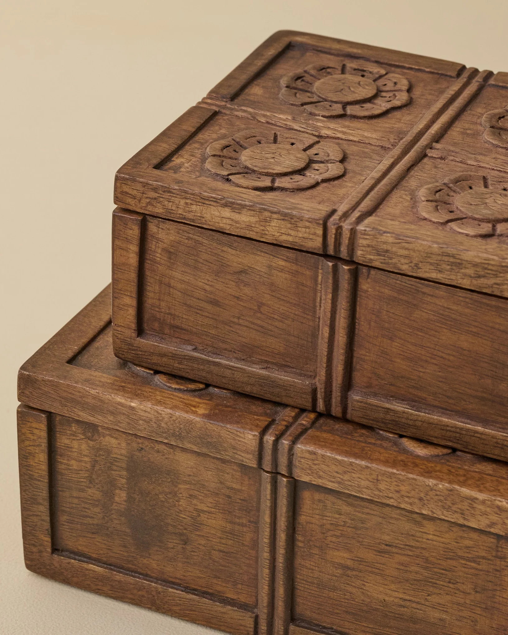 Trina Carved Wood Box | Magnolia
