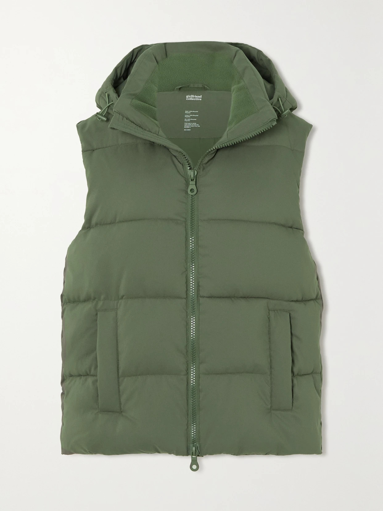 Girlfriend Collective - Padded Recycled-shell Puffer Vest - Green | NET-A-PORTER (UK & EU)