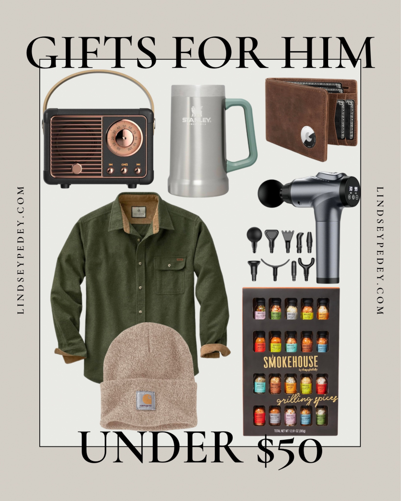 GIFTS FOR HIM- Under $50

Sharing some great gift ideas for the man in your life that are affordable!

Stanley beer cup, leather AirTag wallet, massage gun, retro Bluetooth speaker, grilling spice set, carhartt beanie, button down shirt,



#LTKHoliday #LTKMens #LTKGiftGuide