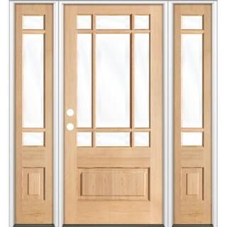 Krosswood Doors 36 in. x 80 in. 3/4 Prairie-Lite Unfinished Right Hand Douglas Fir Prehung Front ... | The Home Depot