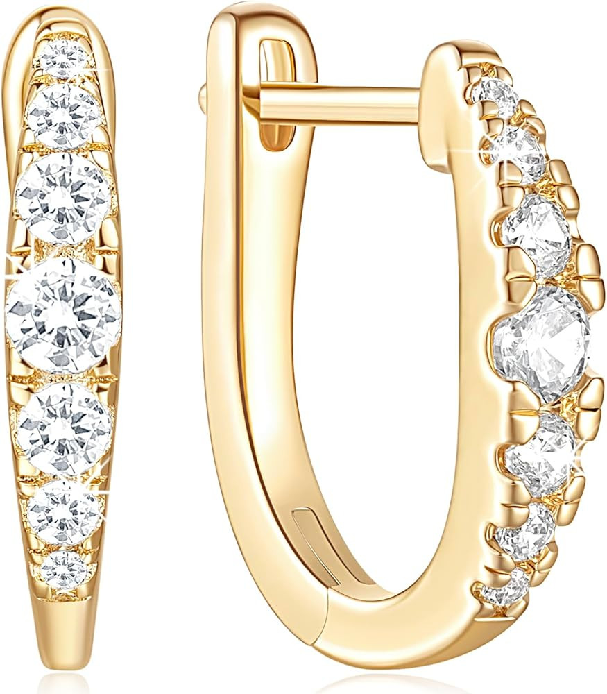 14K Gold Hoop Earrings Gold Earrings for Women’s Hoop Earrings Small Thick Gold Hoop Earrings E... | Amazon (US)