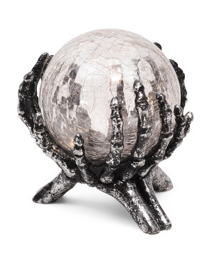 7in Led Globe In Skeleton Hands | TJ Maxx