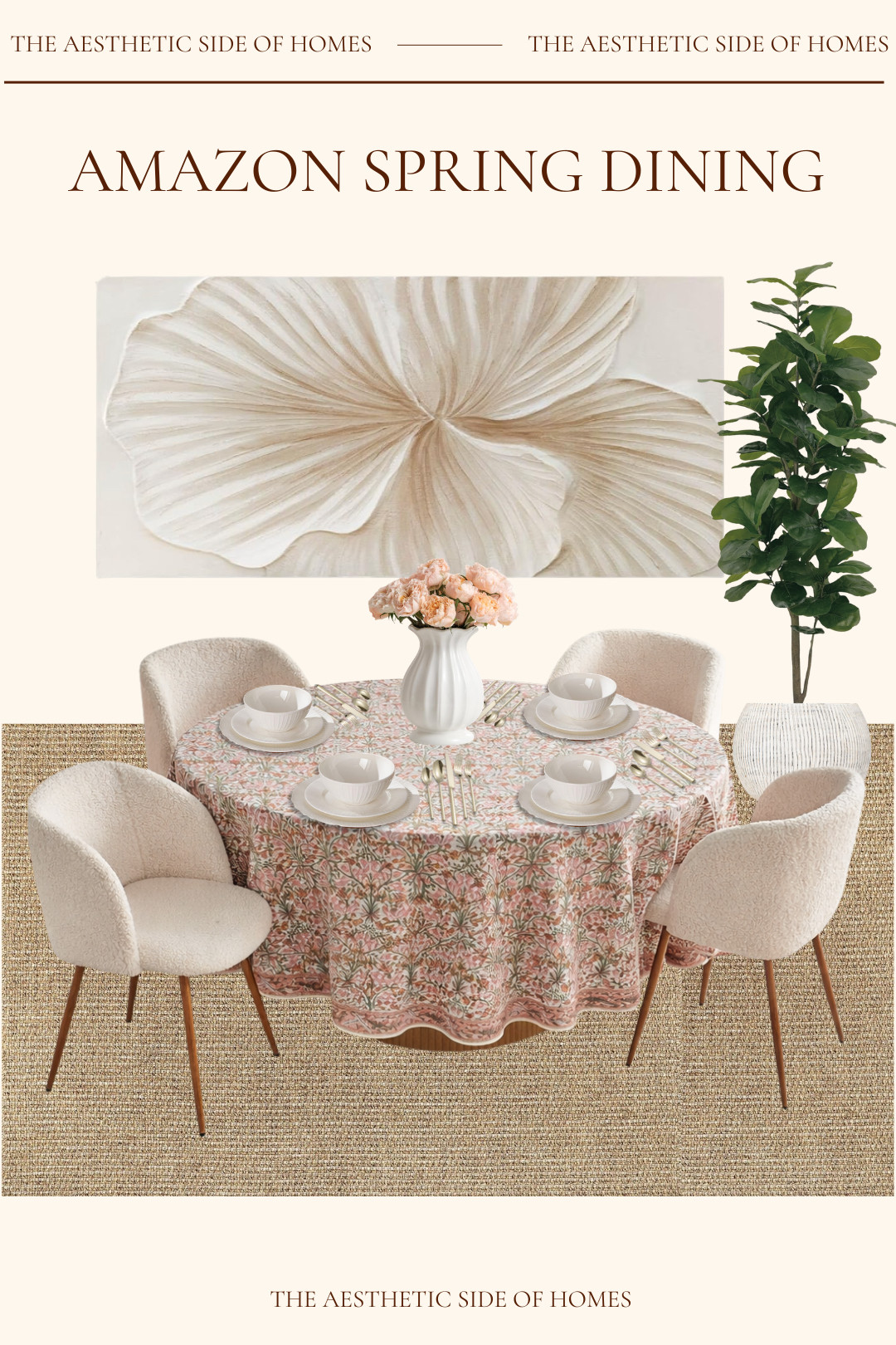 Bringing a soft, floral touch to the dining room for a subtle spring transition. These Amazon finds balance seasonal patterns with the neutral textures I always gravitate toward. 

 #LTKfoodie #LTKSeasonal #LTKHome