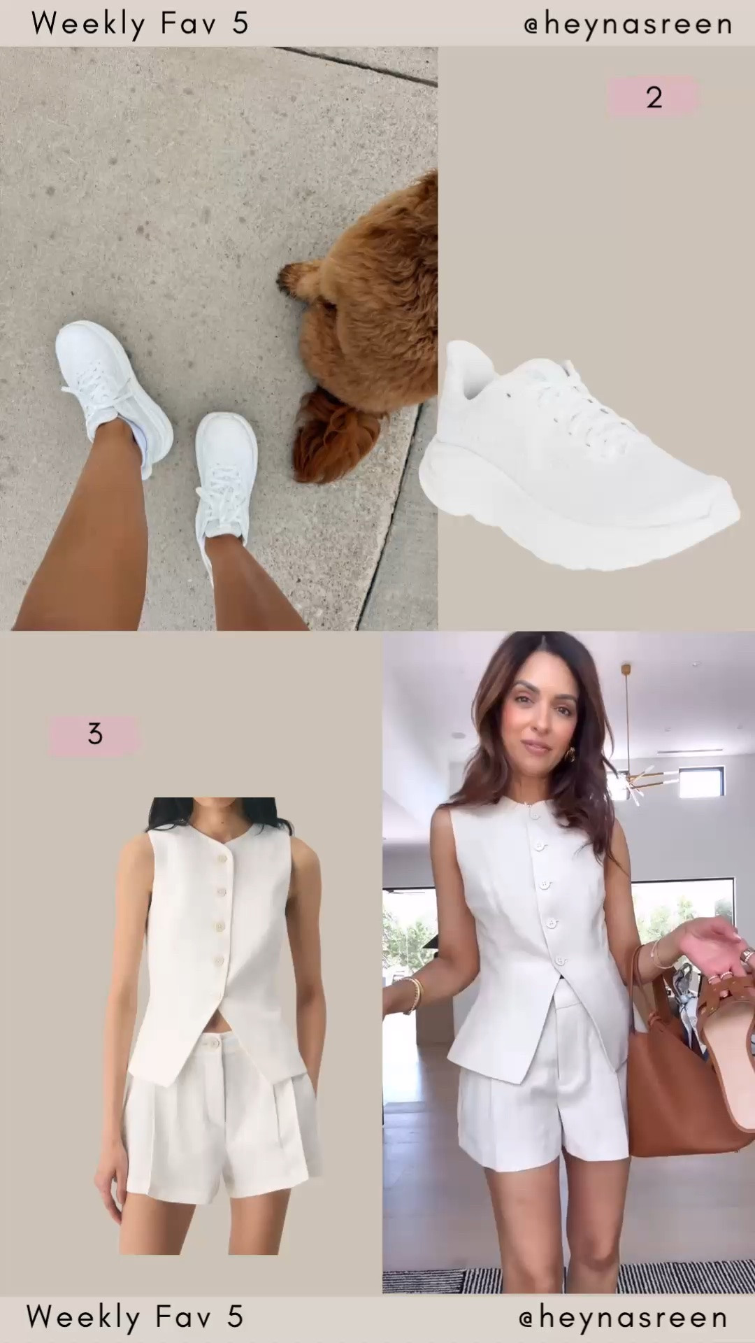 Fav 5:
#2: Hoka tennis shoes, my fav walking shoes! 
#3: Aritiza linen set, I’m in my true size 0 for reference. This set is super cute for summer and can be worn apart.