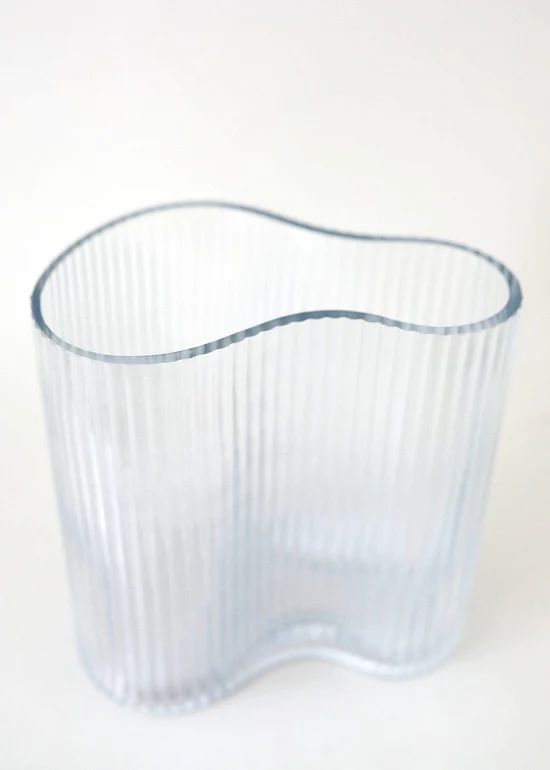 Afloral Ridged Glass Asymmetrical Vase - 8 | Afloral (US)
