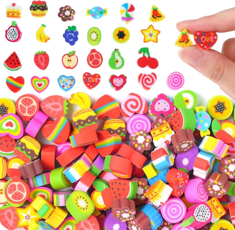 Food Heart Mini Erasers for Kids Cute Love Valentines Day Erasers Bulk 170Pcs Mix Novelty Pencil ... | Amazon (US)