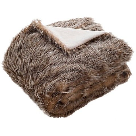 Safavieh Dusty Faux Fur Throw Blanket in Grey | Bed Bath & Beyond