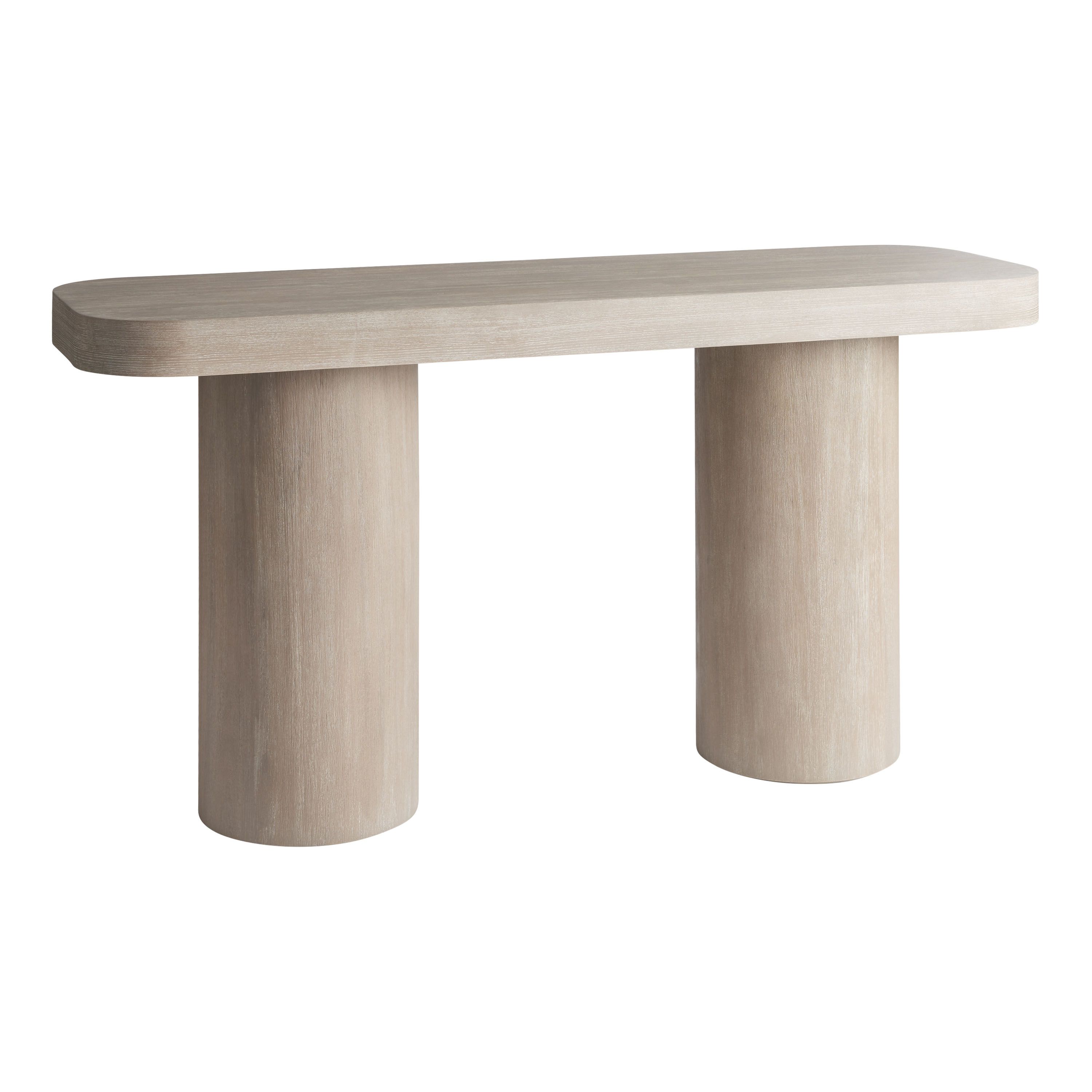 Cohen Graywash Wood Pillar Leg Console Table | World Market