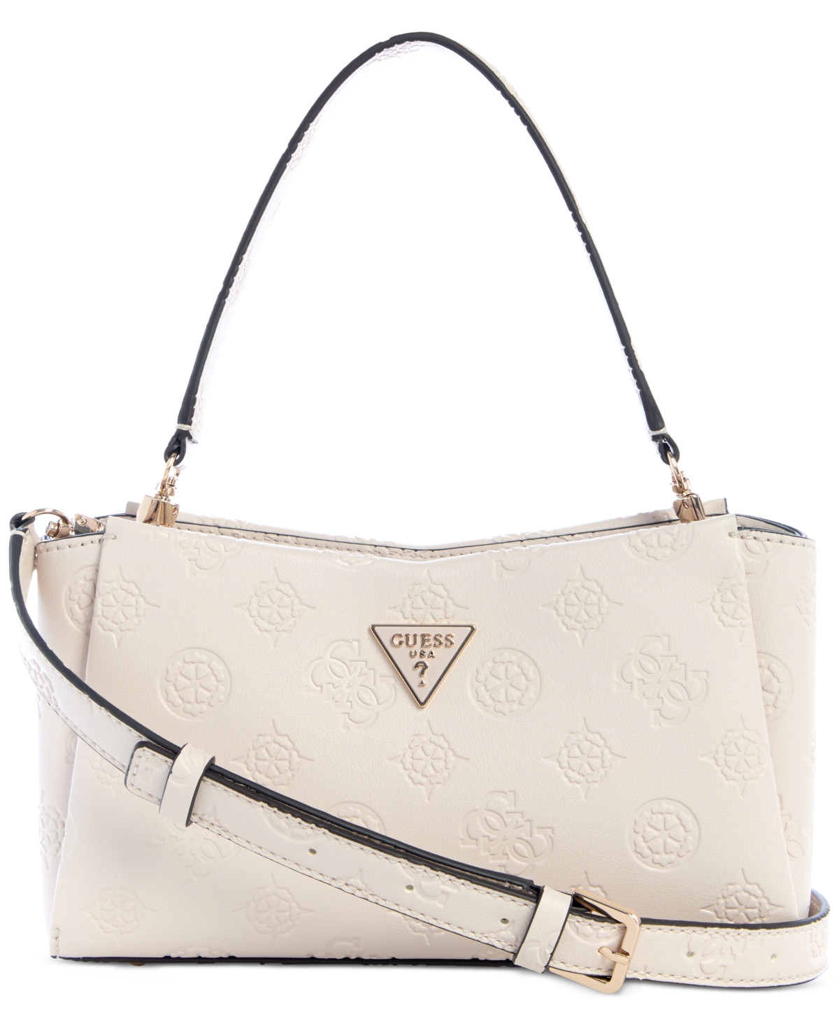 Guess Tisha Small Logo Crossbody Bag - Med Beige | Macy's