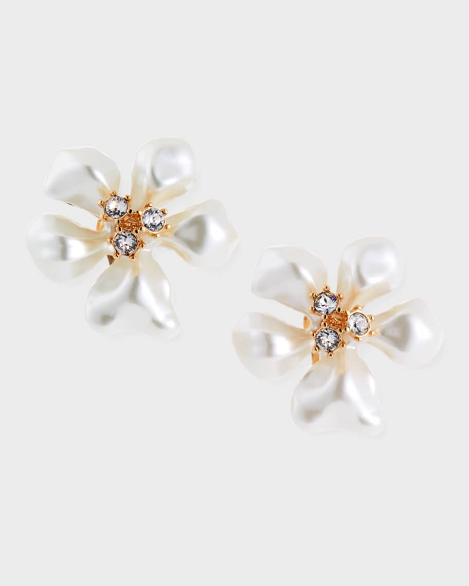Crystal Center Flower Earrings | Neiman Marcus