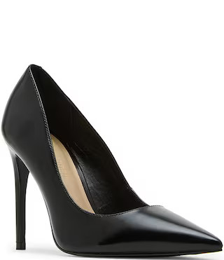 Steve Madden Noir Leather Pointed Toe Stiletto Pumps | Dillard's | Dillard's