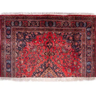 Caesaria One-of-a-Kind 6'3" x 10'2" 1970s Area Rug in Red/Blue | Wayfair North America