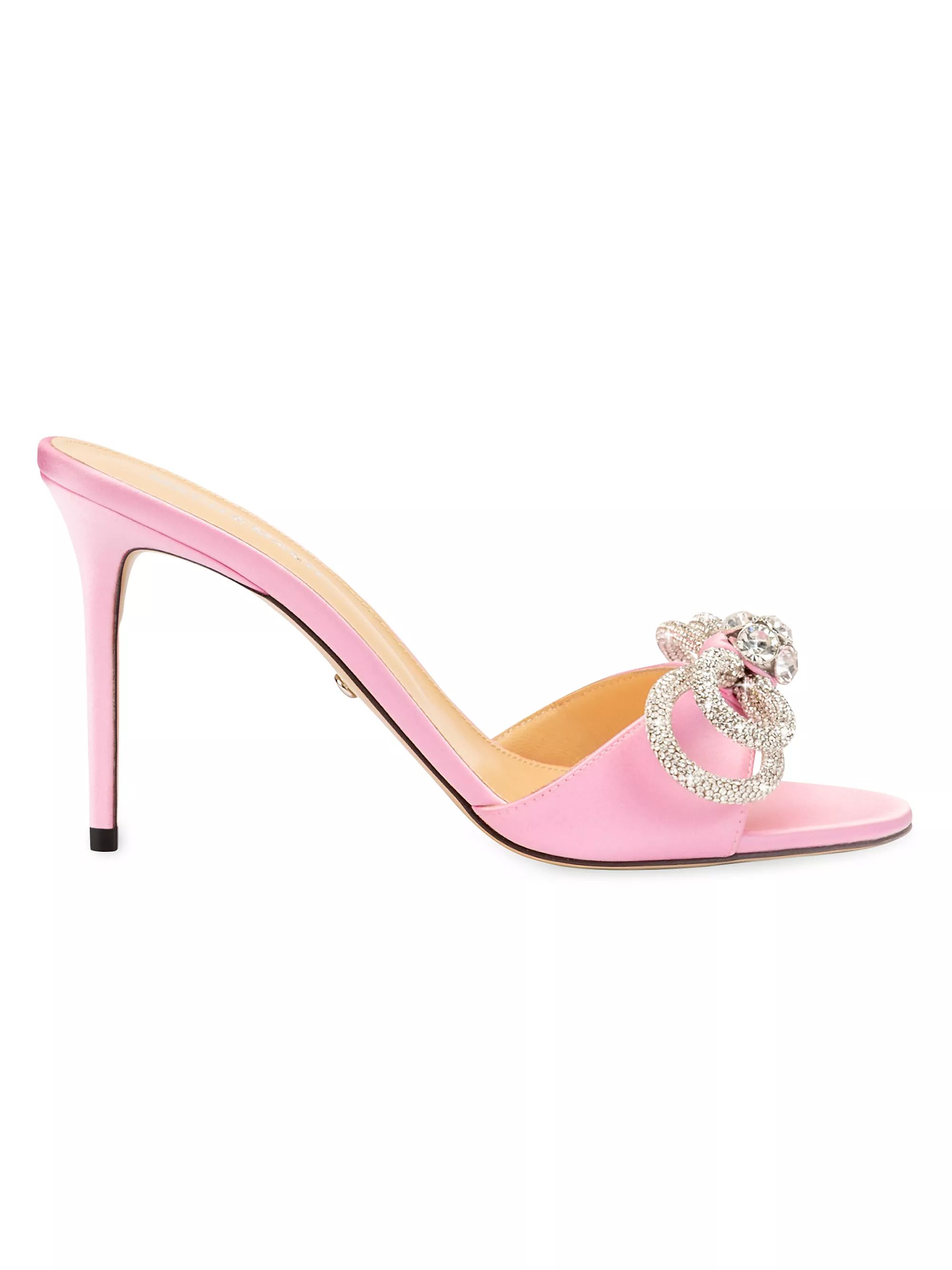 Double-Bow Satin Slide Sandals | Saks Fifth Avenue