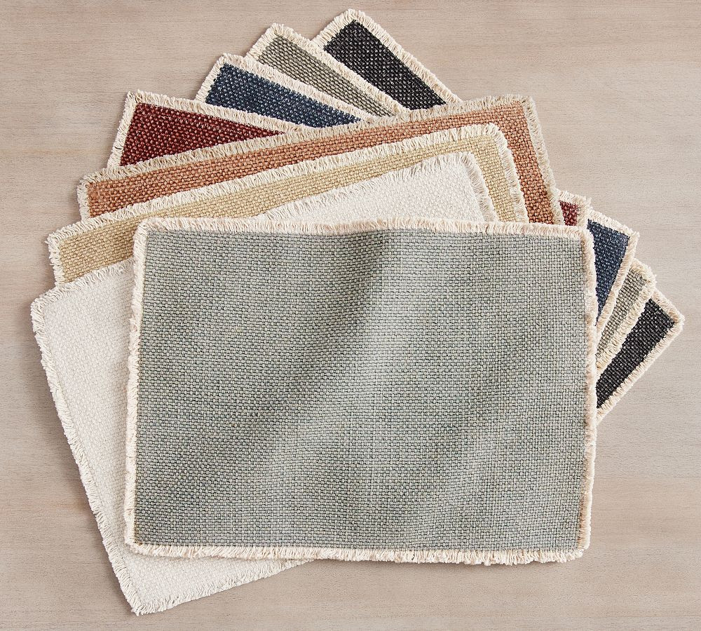 Mason Handwoven Cotton Fringe Placemats | Pottery Barn (US)
