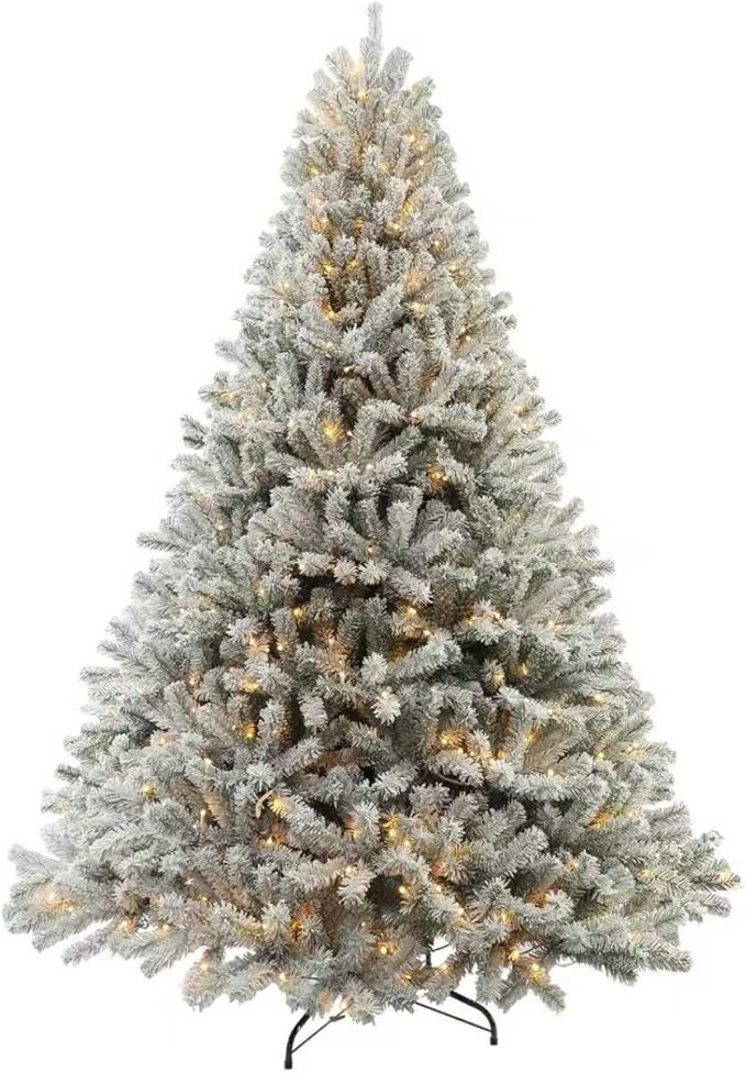 Prelit Christmas Tree with Lights 6ft - Premium Snow Flocked Artificial Xmas Tree,with 874 Branch... | Amazon (US)