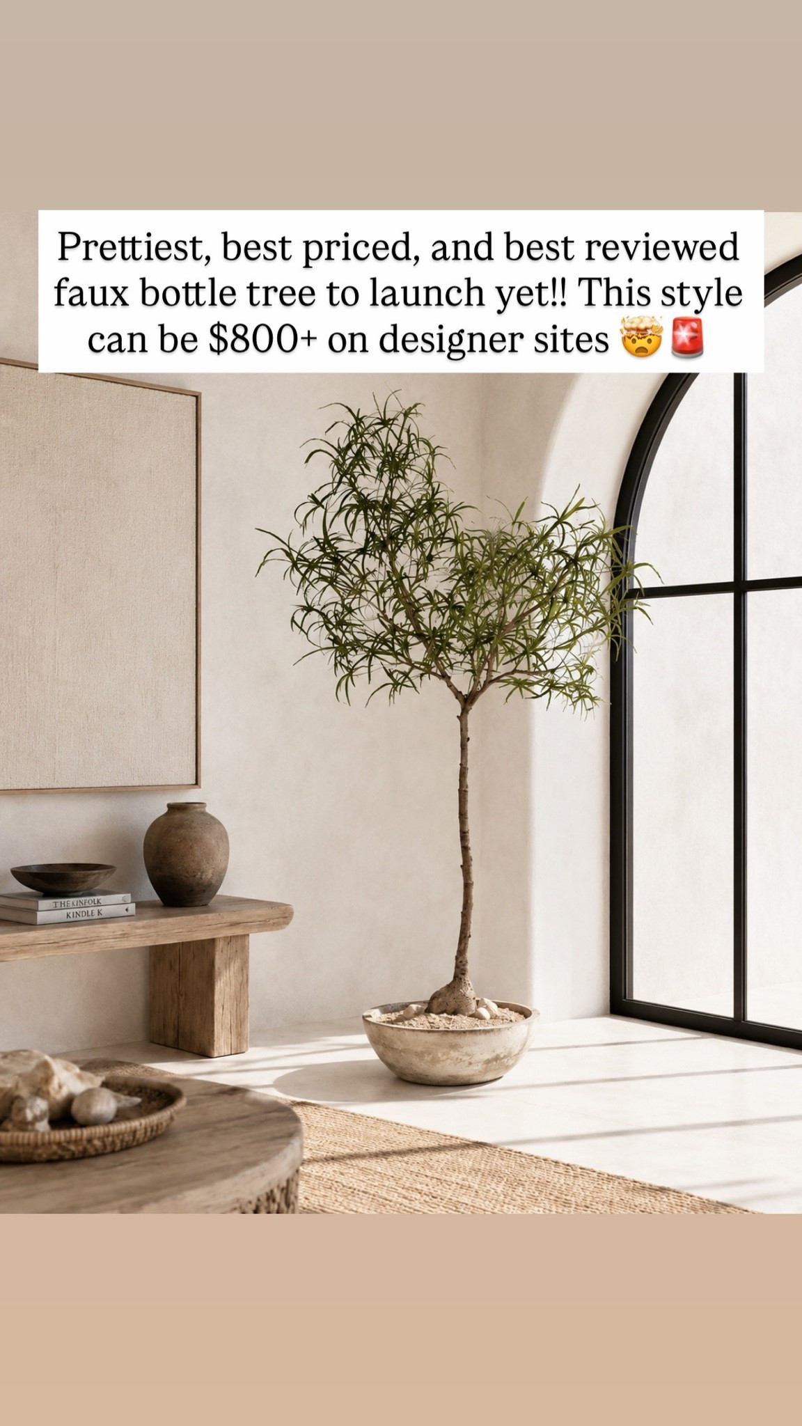 Prettiest, best priced, and best reviewed faux bottle tree to launch yet!! This style can be $800+ on designer sites 🤯🚨
