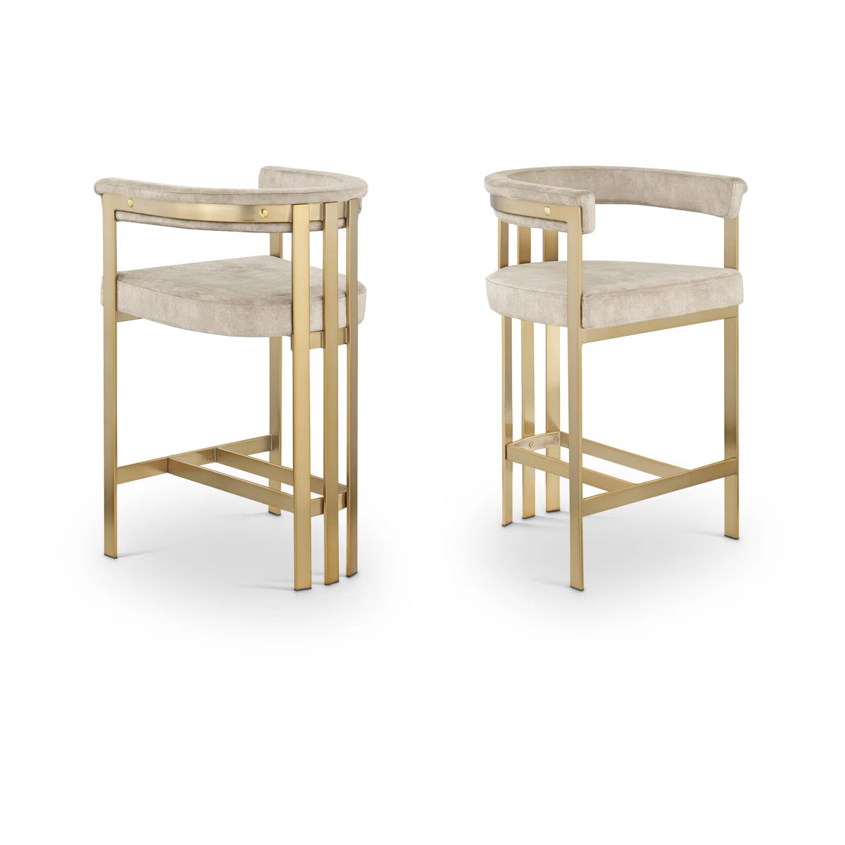 Marcello Upholstered 26.4" Counter Stool with Metal Frame (Set of 2) | Wayfair North America
